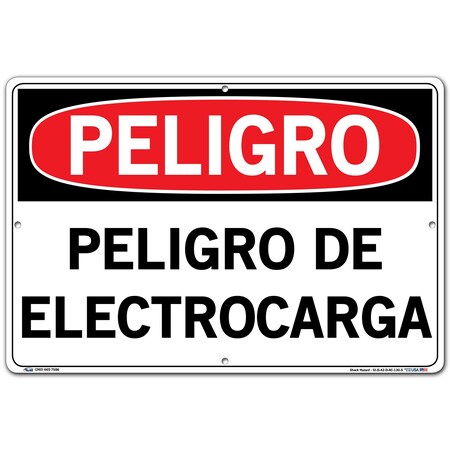 Vestil Aluminum Composite Sign, 12-1/2" Height, 18-1/2" Width, Aluminum Composite, Rectangle, Spanish SI-D-42-D-AC-130-S